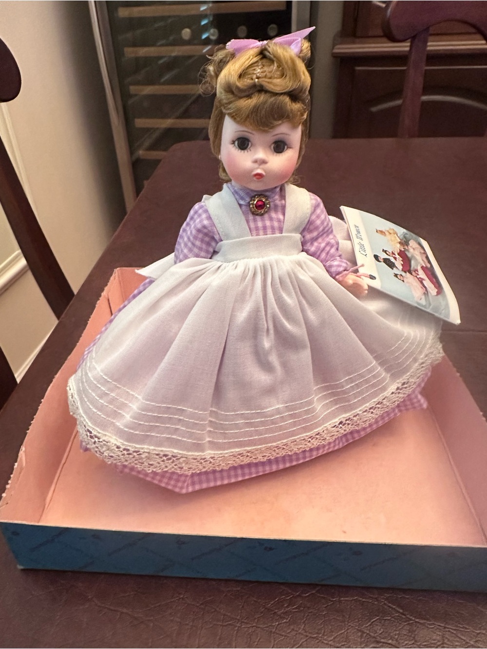 Madame Alexander Lilac Gingham Dress Doll with White Apron